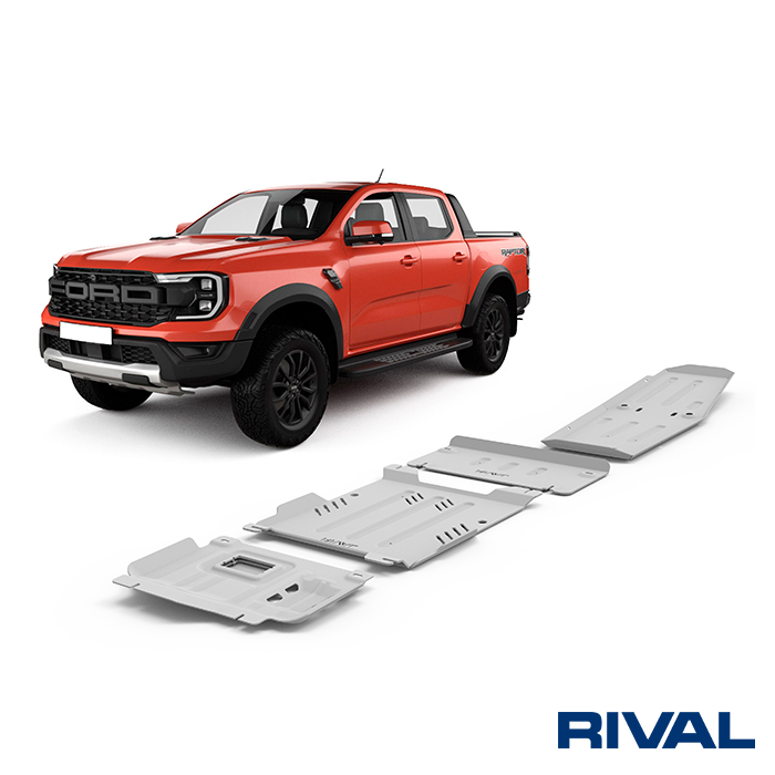 Skid Plate Set (Engine, Gearbox, Transfer case, Fuel tank) Ford Ranger ...