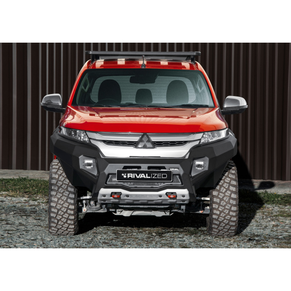 RIVAL Bumper with LED Lights for Mitsubishi L200 2018-2023; 
